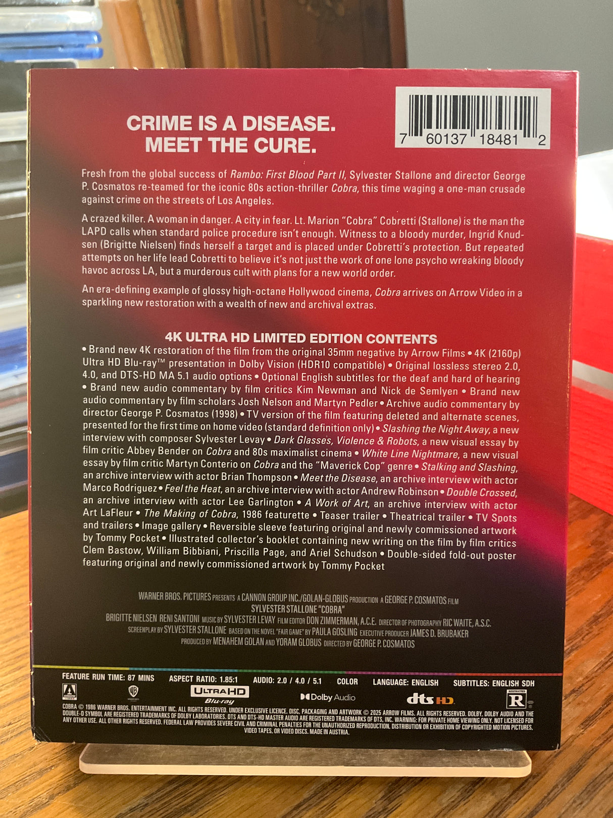 Cobra (4K UHD, Limited Edition) w/SLIP AND BOOKLET USED