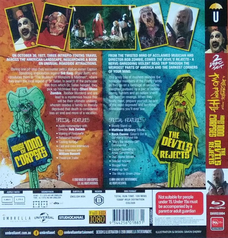Two From Hell: A Rob Zombie Double (Region B) USED