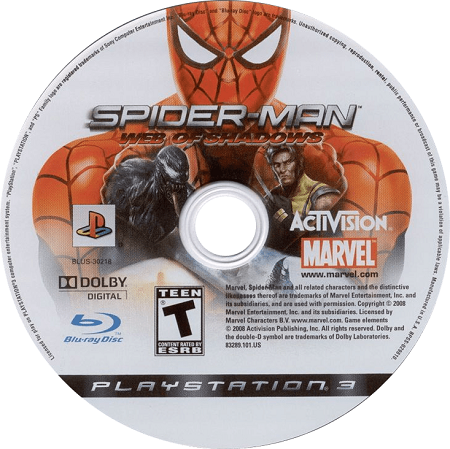 Spiderman Web of Shadows Playstation 3 LOOSE