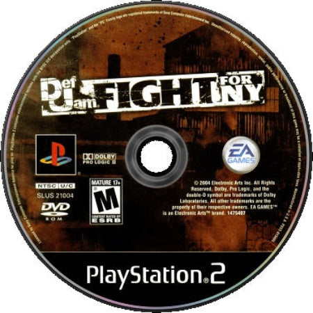 Def Jam Fight for New York Playstation 2 LOOSE