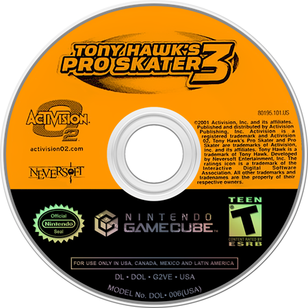 Tony Hawk 3 Nintendo Gamecube LOOSE