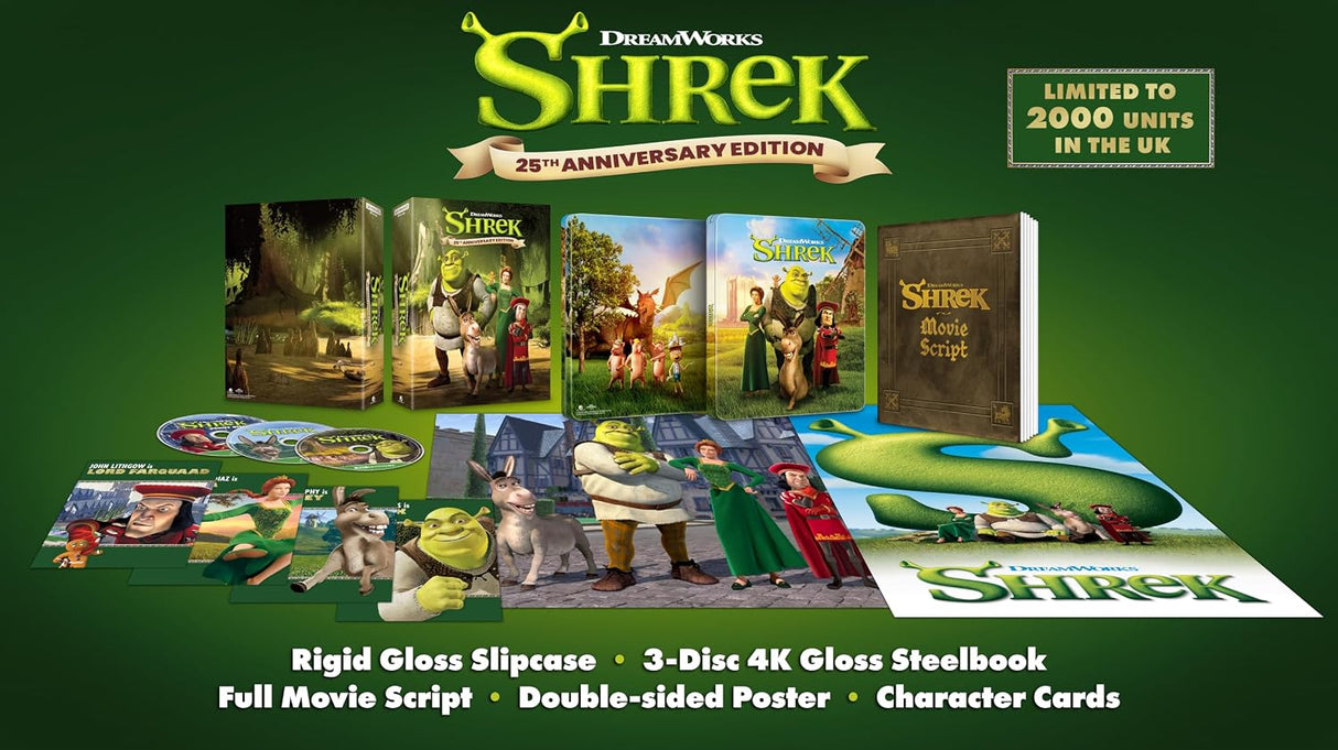 Shrek (4K UHD, UK 25th Anniversary Collector's Edition Steelbook, Region Free)