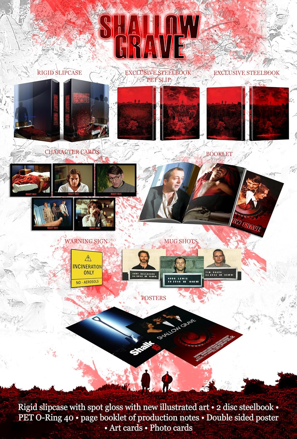 Shallow Grave (4K UHD, UK Collectors Edition Steelbook, Region Free/B)