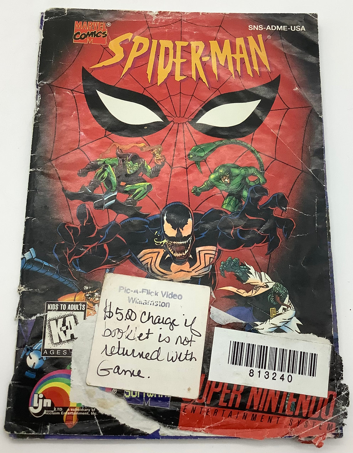 Spiderman Super Nintendo USED