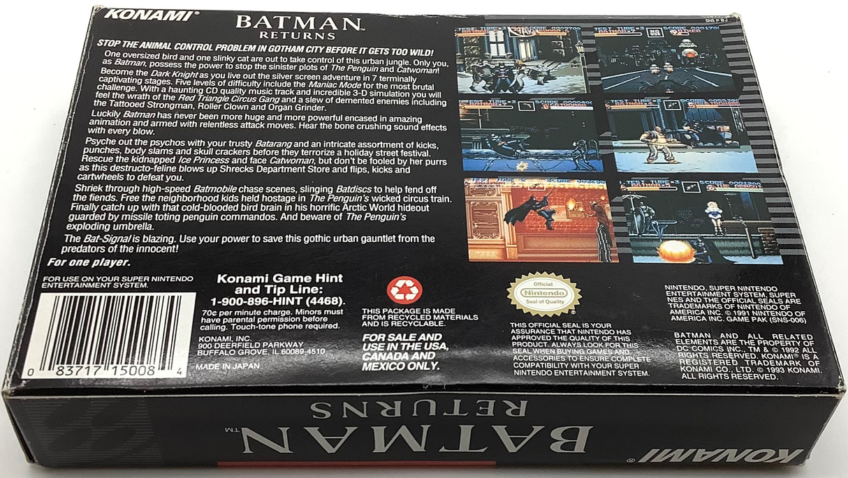 Batman Returns Super Nintendo USED