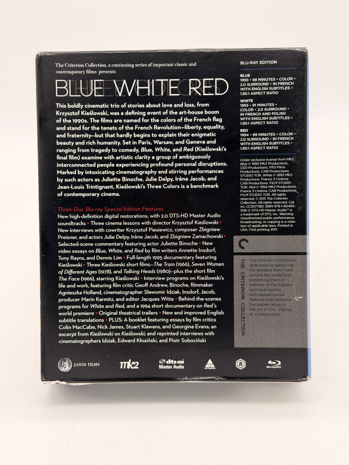 Three Colors: Blue, White, Red #587 USED