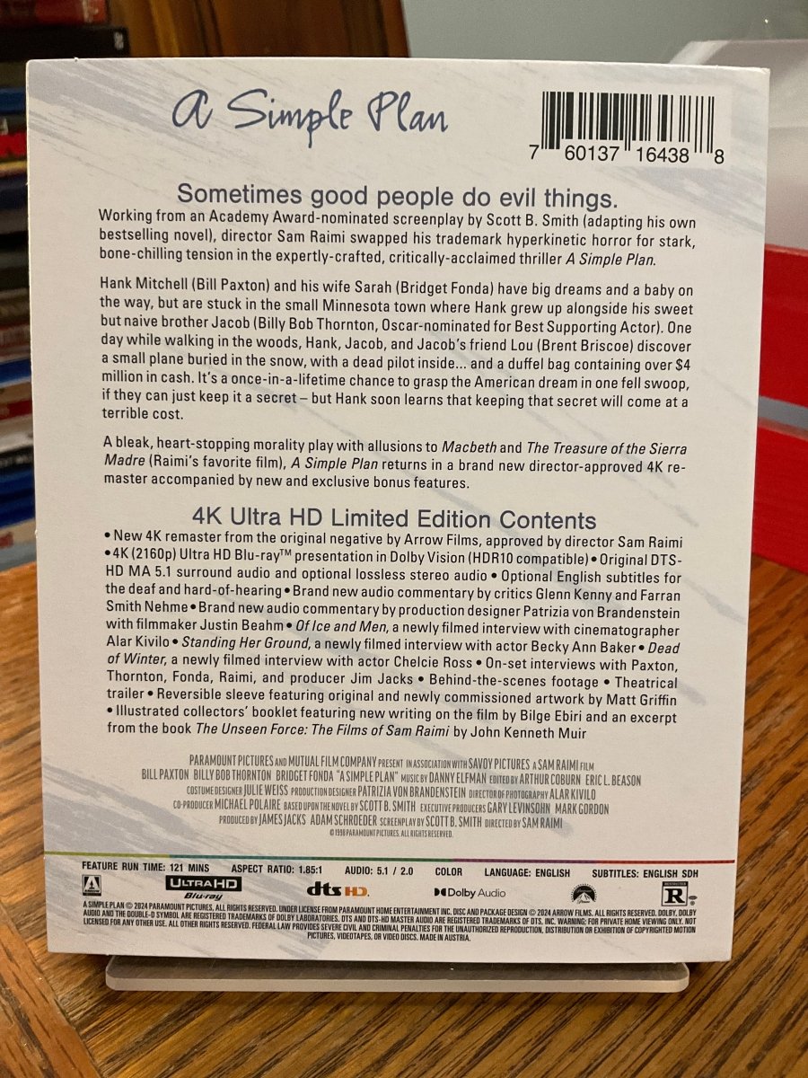 A Simple Plan (4K UHD, Limited Edition) w/SLIP USED - Used 4K UHD