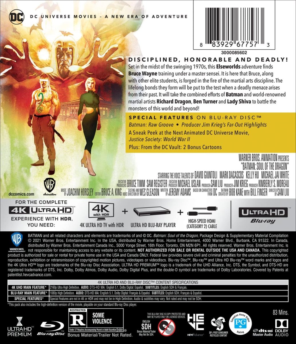 Batman: Soul of the Dragon (4K UHD + Blu-Ray Combo) w/SLIP USED
