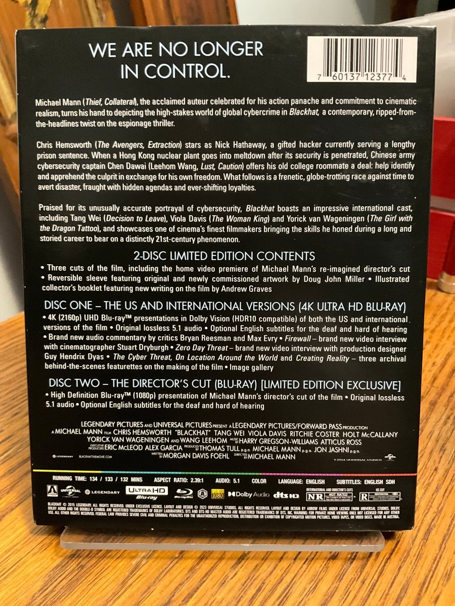Blackhat (4K UHD, Limited Edition) w/SLIP USED