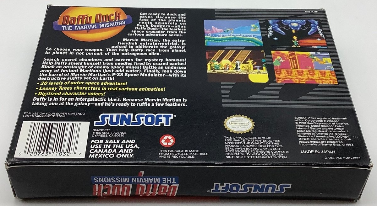 Daffy Duck Marvin Missions Super Nintendo USED - Video Games - Nintendo SNES