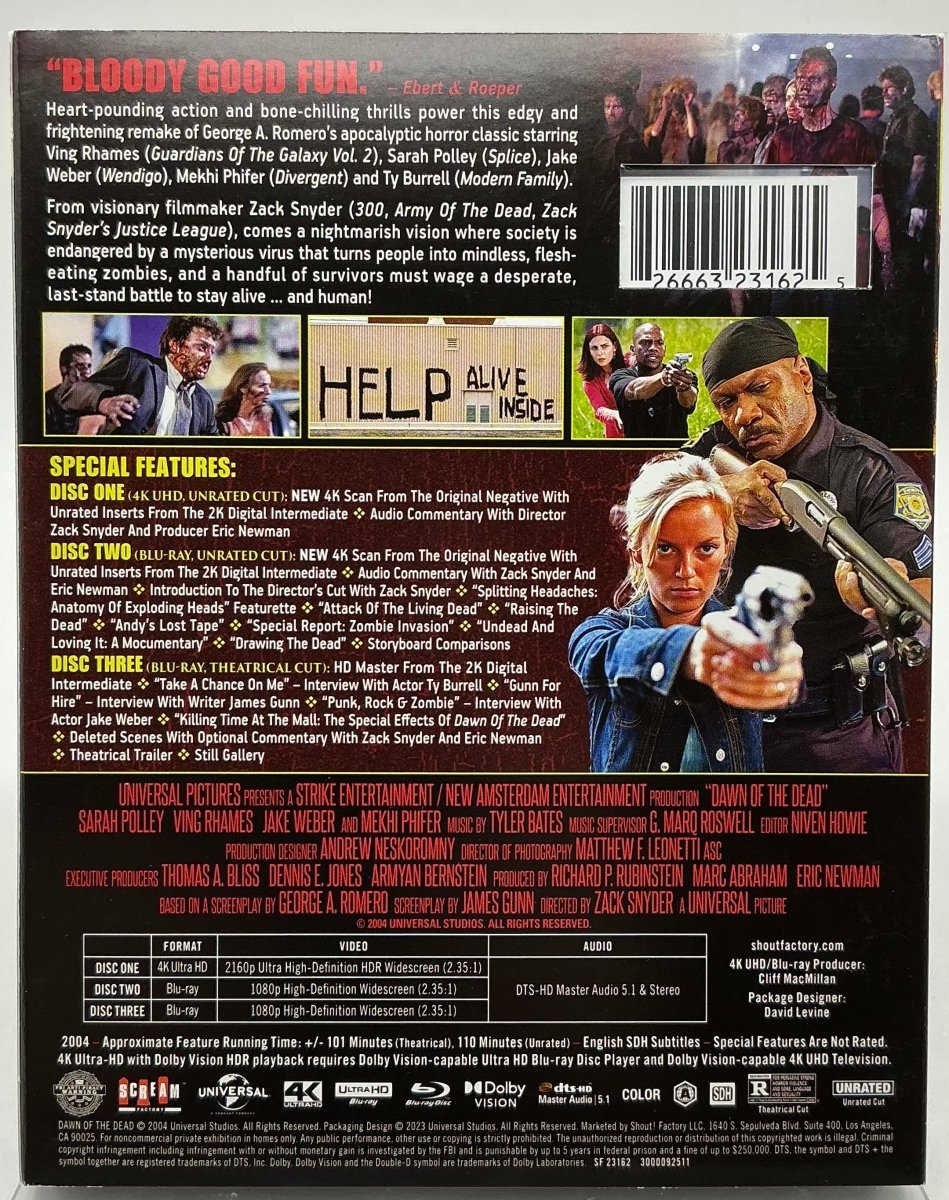 Dawn of the Dead (2004, 4K UHD Collector's Edition) w/SLIP USED