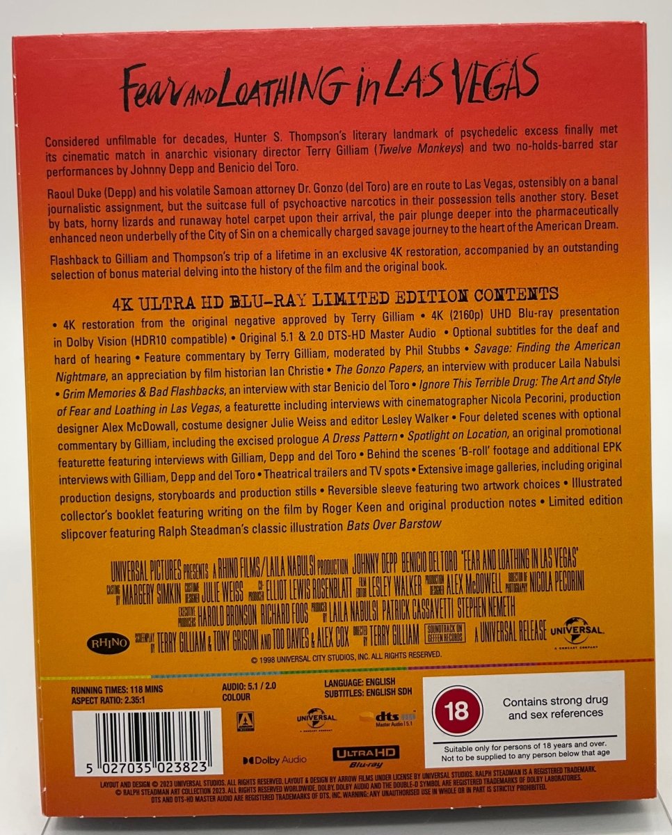 Fear and Loathing in Las Vegas (4K UHD, Limited Edition, Region Free) w/SLIP USED