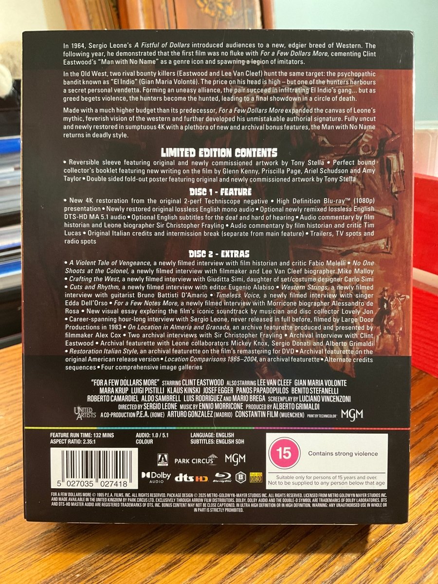 For a Few Dollars More (Blu-Ray, Limited Edition, Region B) USED