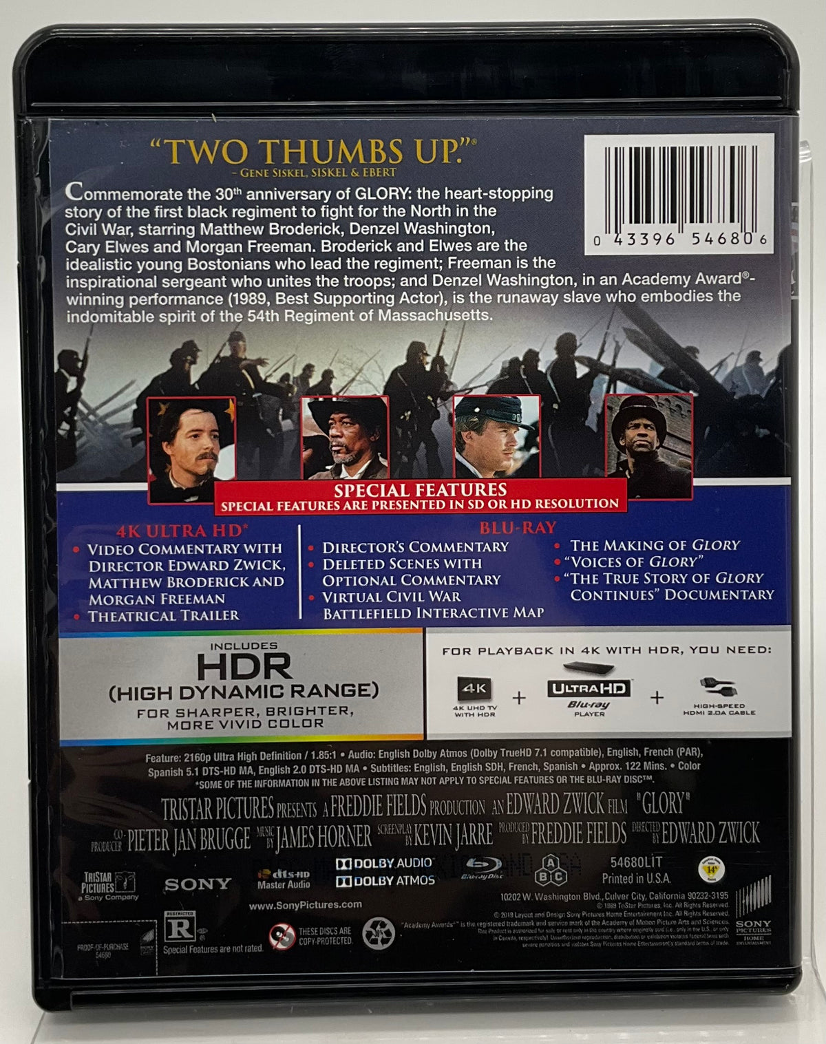 Glory (30th Anniversary 4K UHD+BluRay) w/ SLIP USED