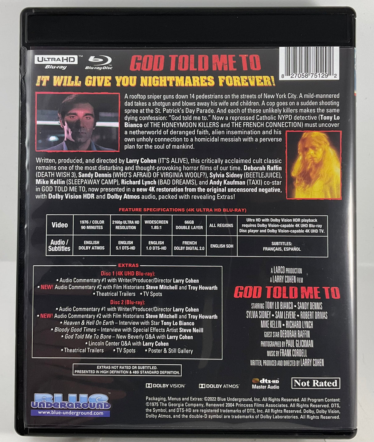 God Told Me To (4K UHD) w/SLIP USED