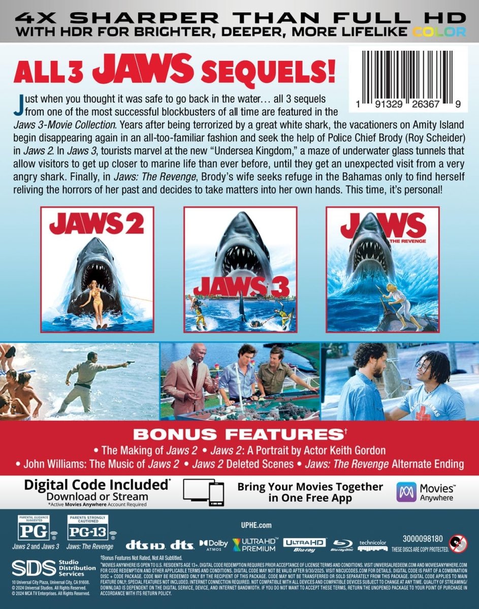 Jaws: 3-Movie Collection (4K UHD) w/SLIPCASE