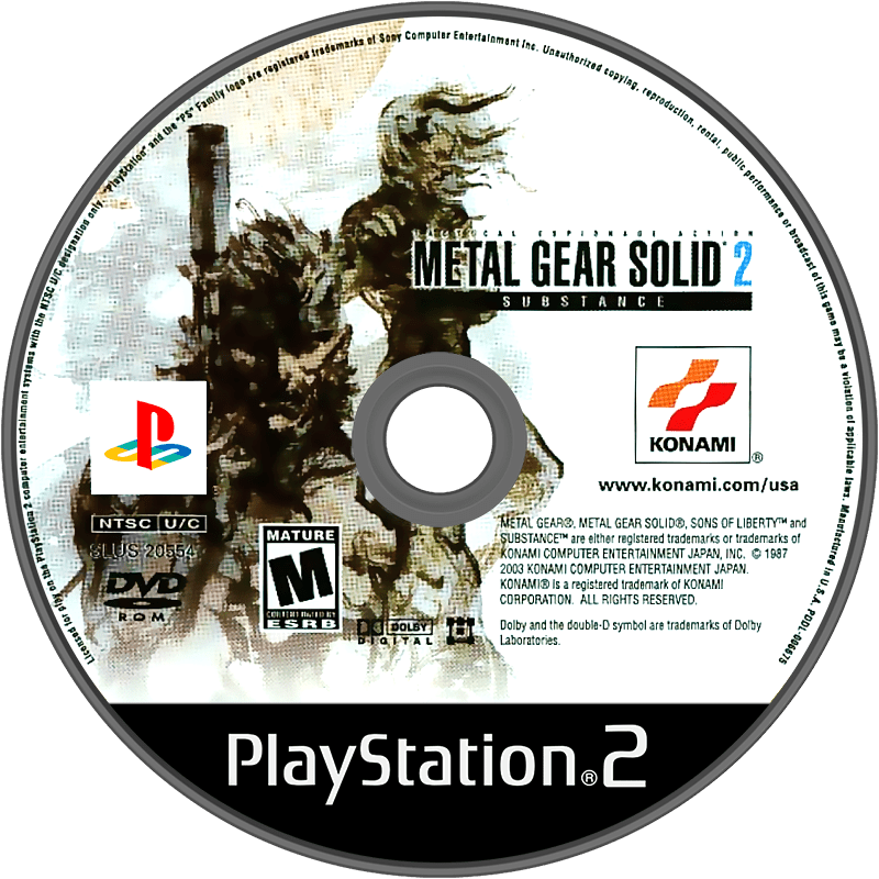 Metal Gear Solid 2 Substance Playstation 2 LOOSE - Video Games - Playstation 2