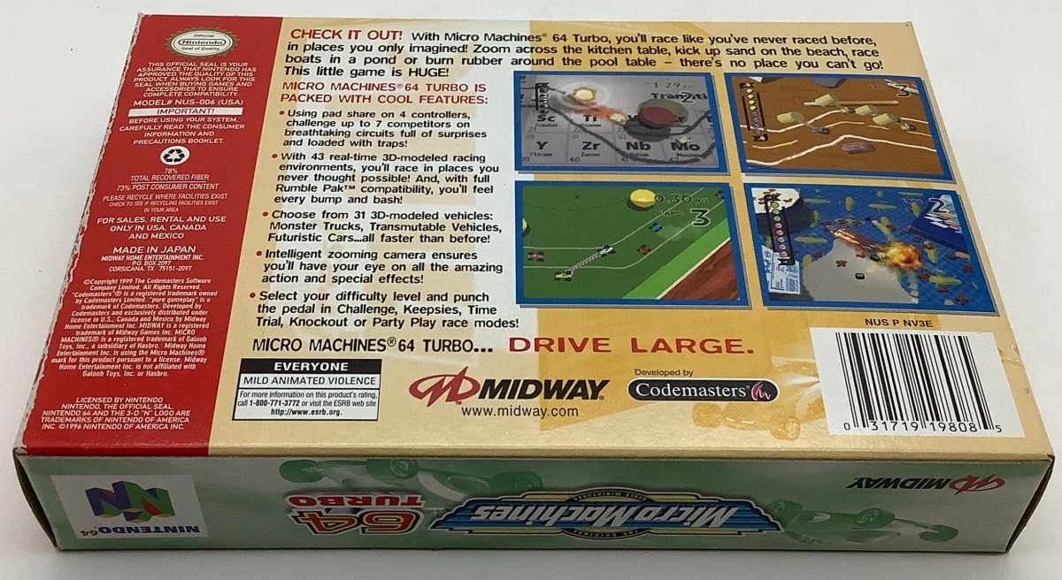 Micro Machines 64 Turbo Nintendo 64 USED - Video Games - Nintendo 64