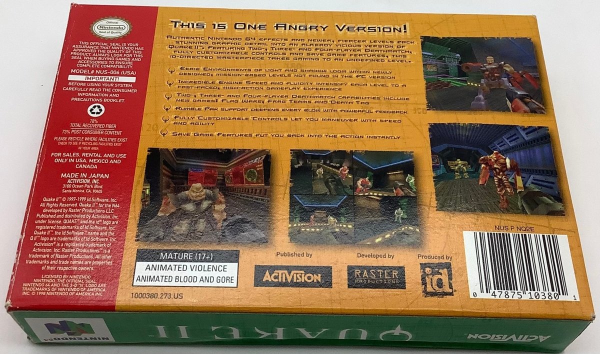 Quake II Nintendo 64 USED - Video Games - Nintendo 64