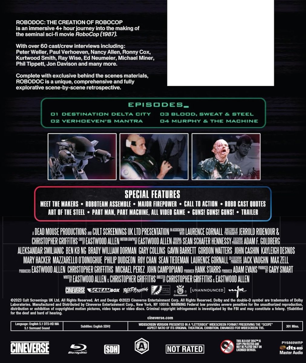 Robodoc: The Creation of Robocop (Collector's Edition) w/SLIP - New Blu - Ray