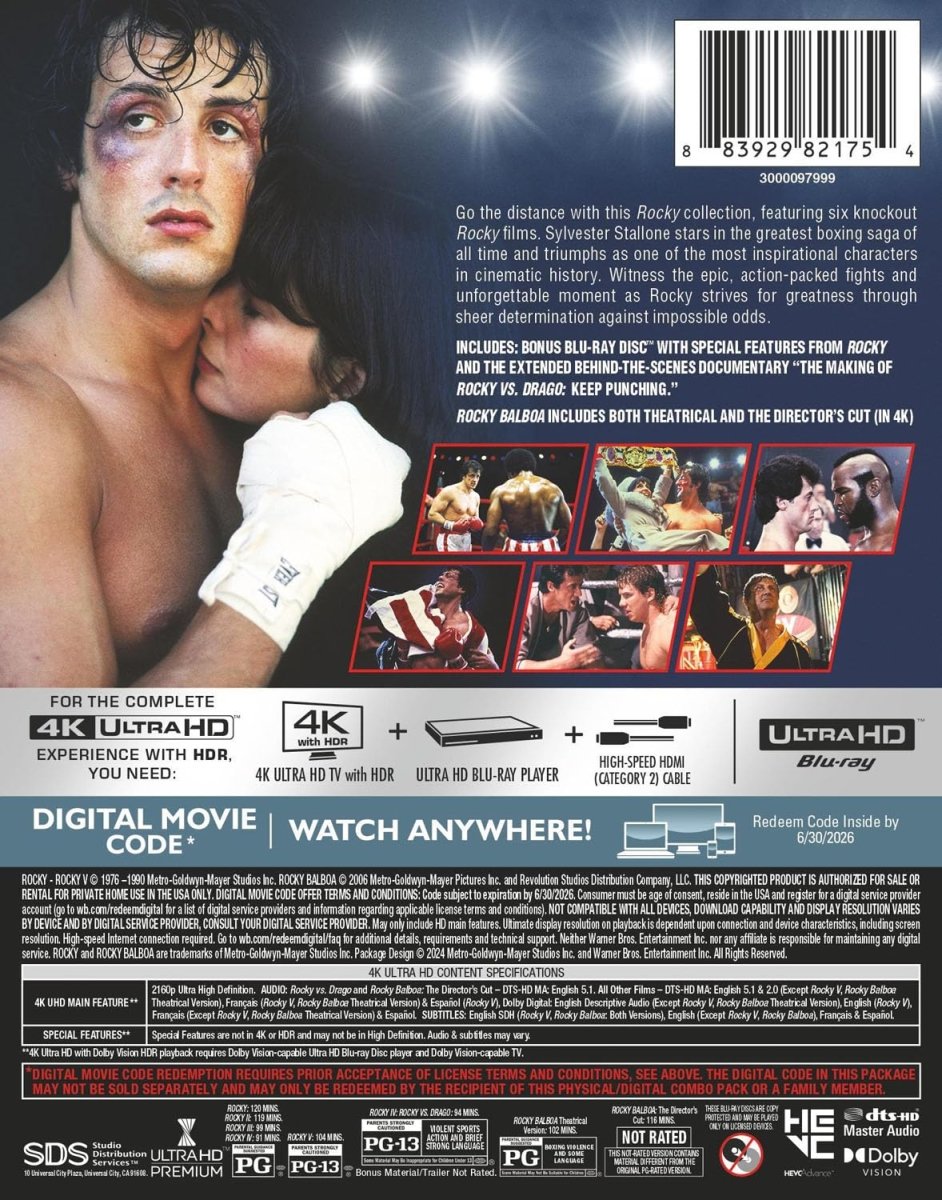 Rocky: Ultimate Knockout Collection (4K UHD) *See Note* DAMAGED - New 4K UHD