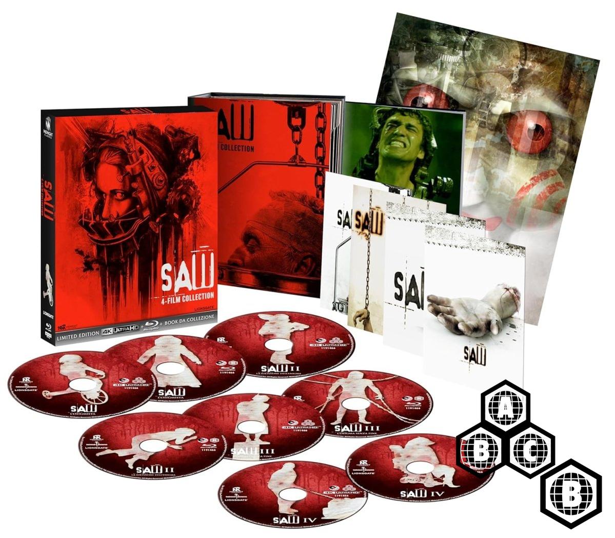 Saw 4-Film Collection (4K UHD/Blu-ray, Midnight Factory Limited Edition, Region Free/B)
