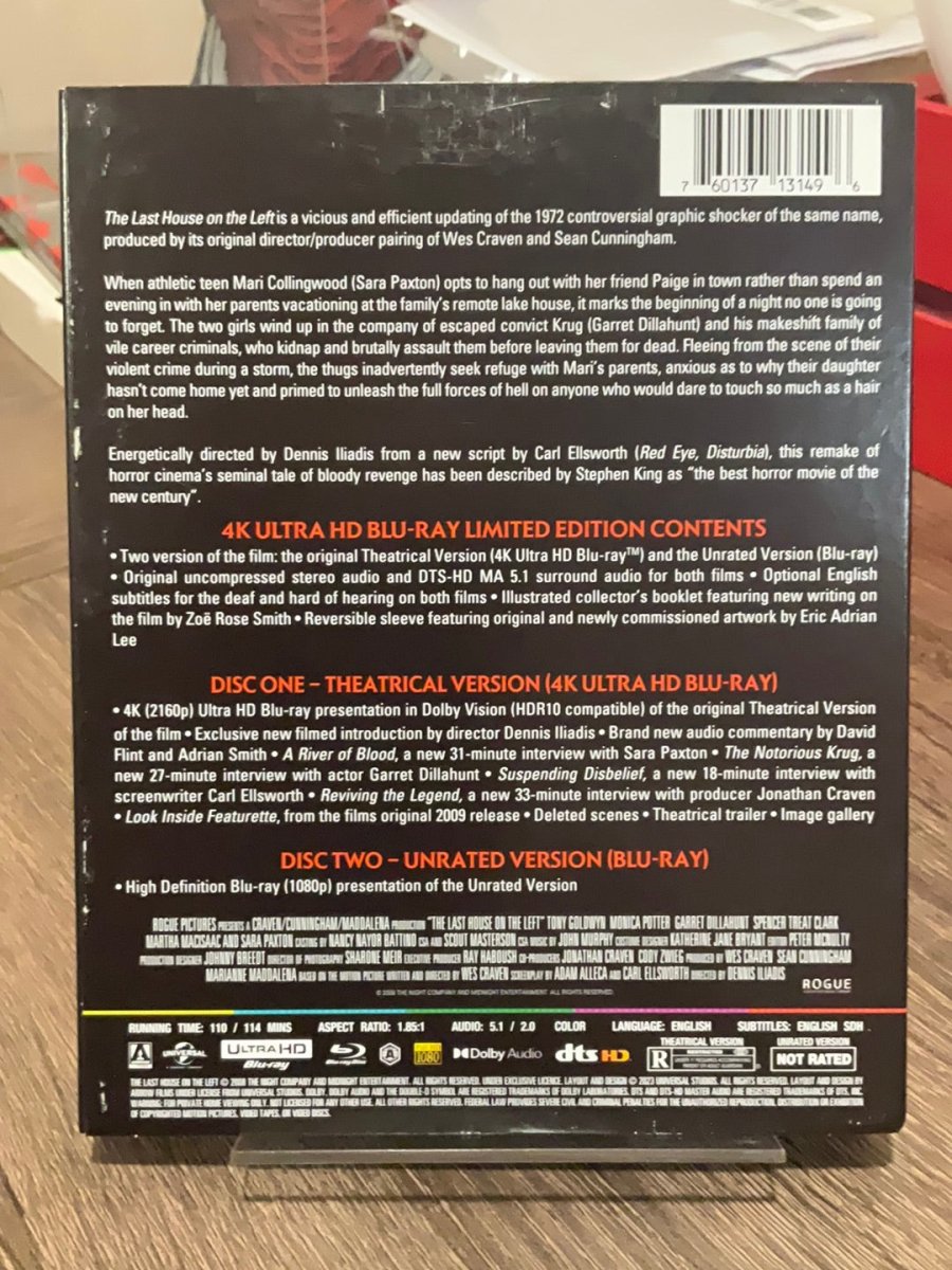 The Last House on the Left 2009 4K UHD w/SLIP USED