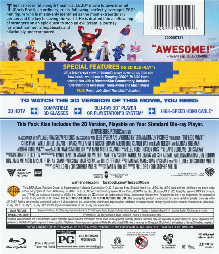 The Lego Movie 3D USED