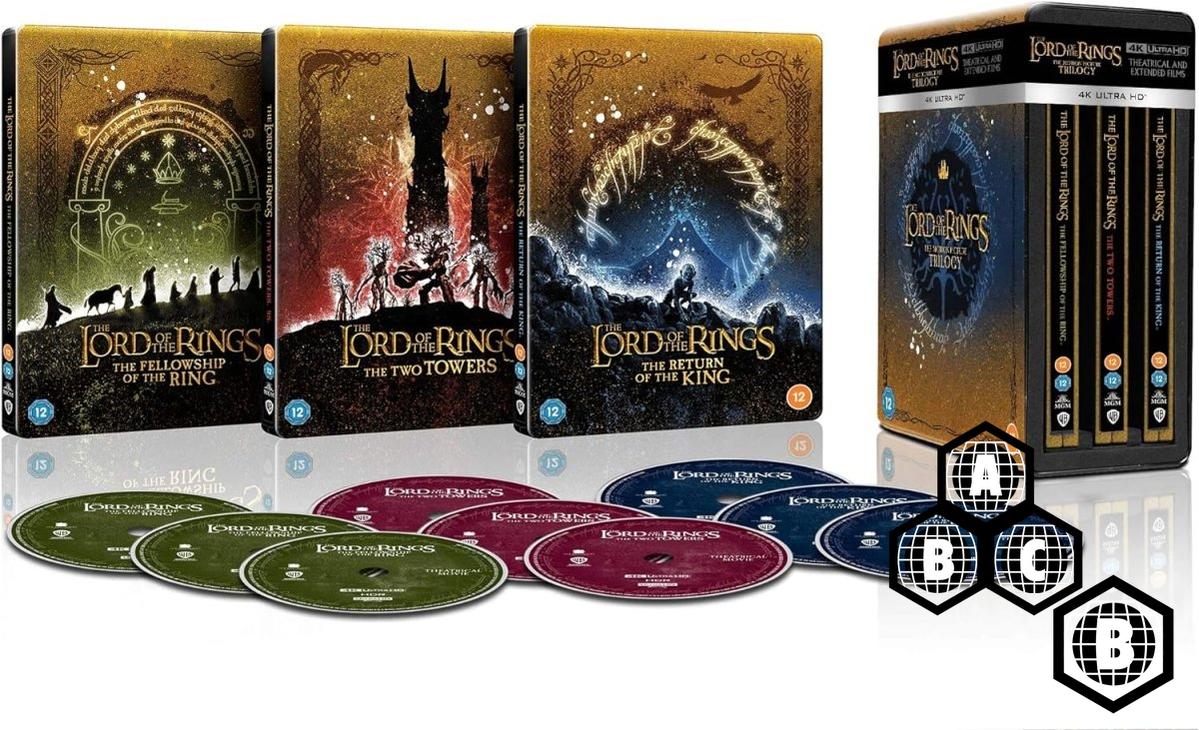 The Lord of the Rings Trilogy - Theatrical and Extended Collection (4K UHD, Limited UK Edition Steelbook Collection, Region Free/B) - New 4K UHD