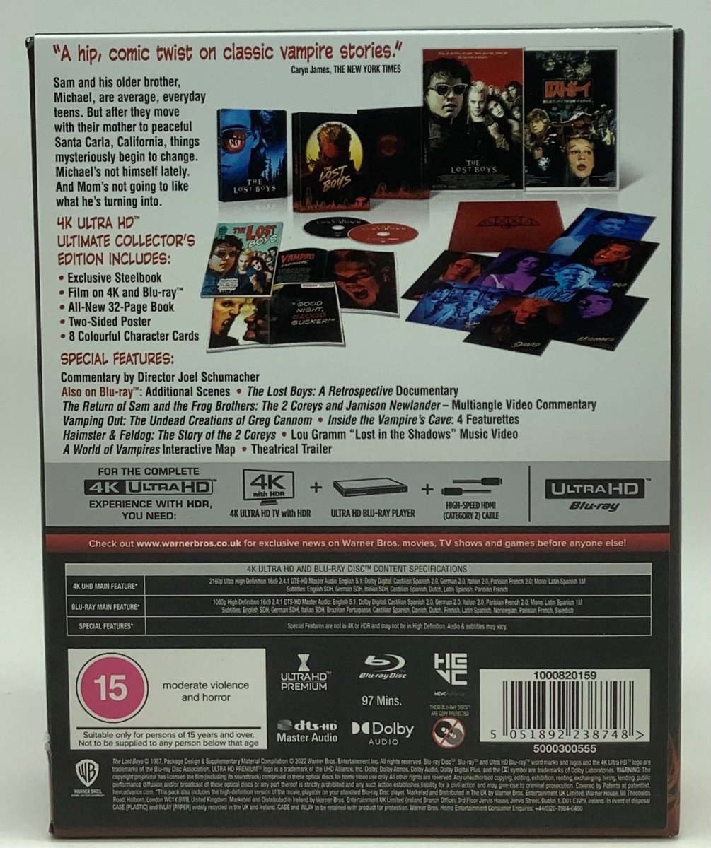 The Lost Boys (4K UHD, Ultimate Collector's Edition Steelbook, Region Free/B) USED - Used 4K UHD