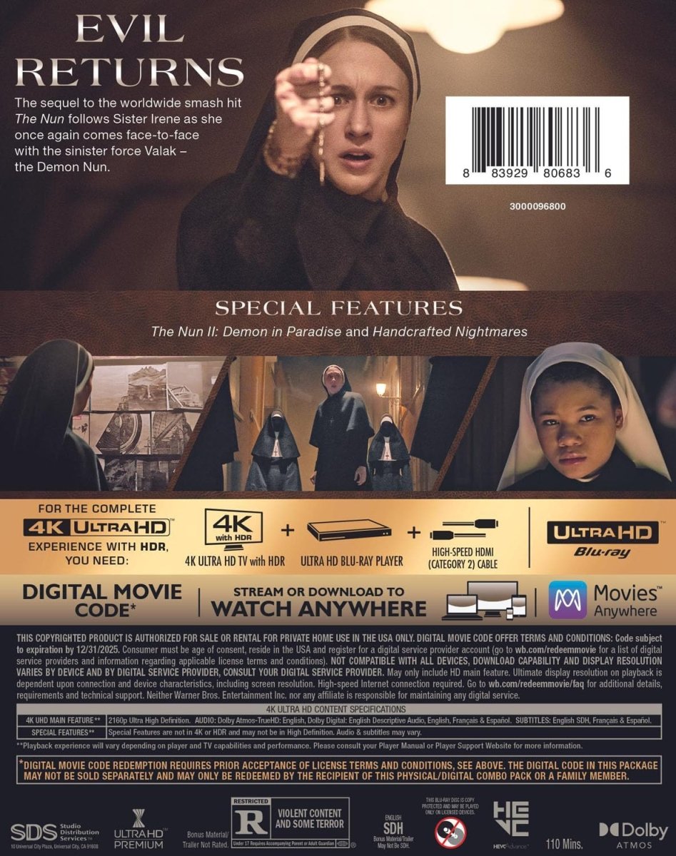 The Nun II (4K UHD) w/SLIP - New 4K UHD