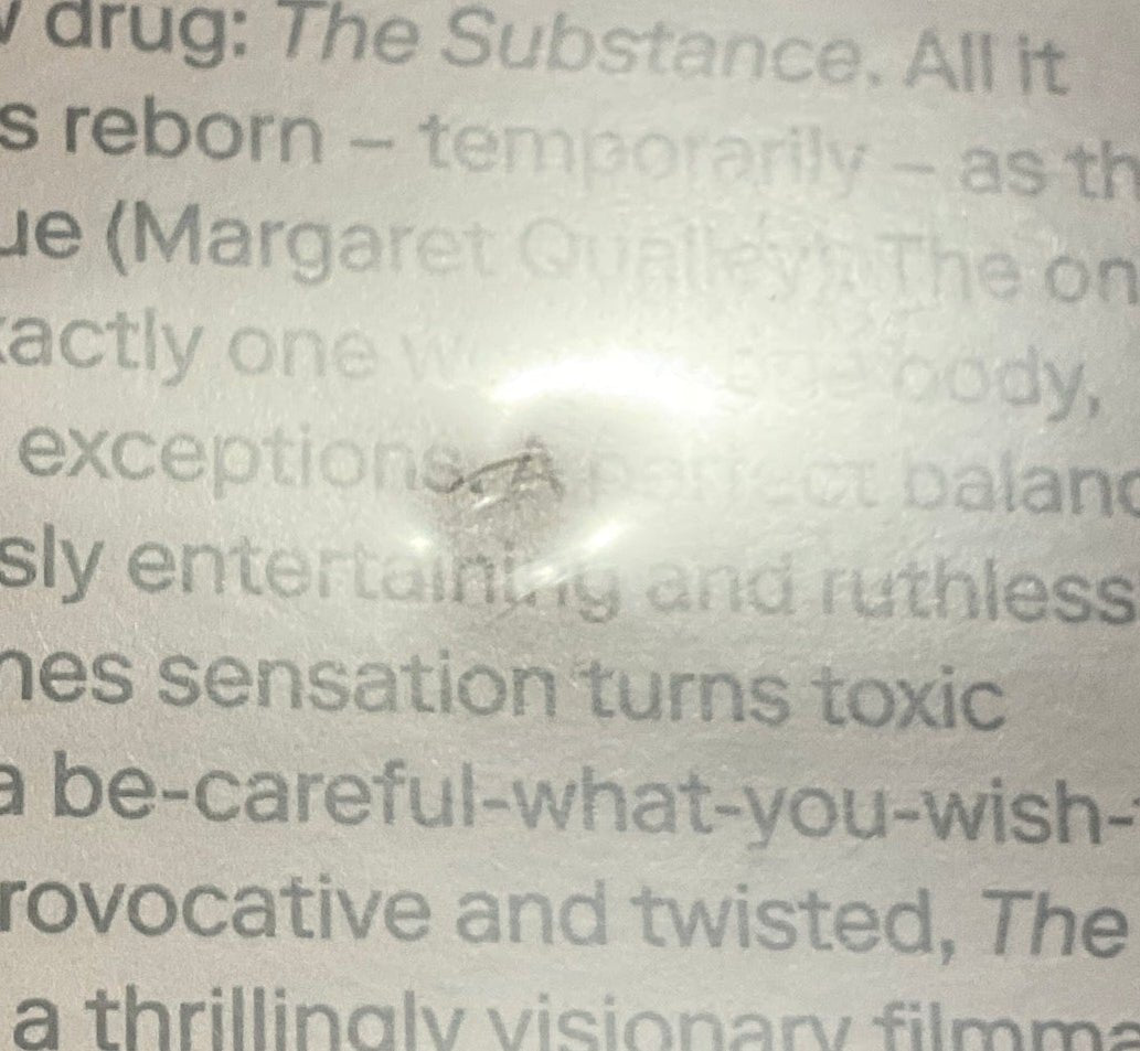 The Substance (Blu-Ray, Mubi) w/SLIP USED