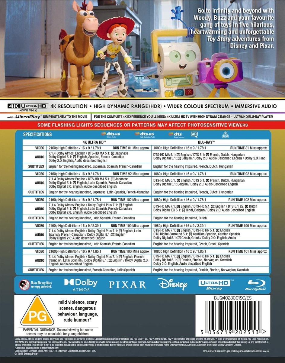 Toy Story 5-Movie Collection (4K UHD, Region Free)