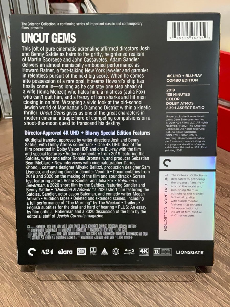 Uncut Gems (#1101) 4K UHD w/SLIPCASE USED