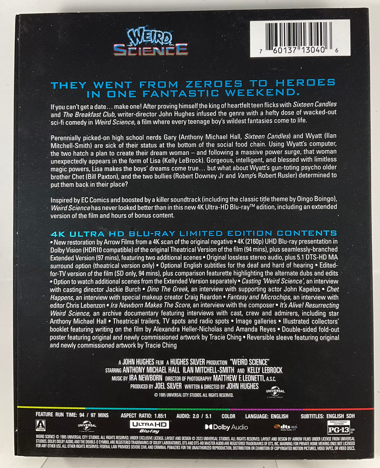 Weird Science (4K UHD, Limited Edition) w/SLIP USED