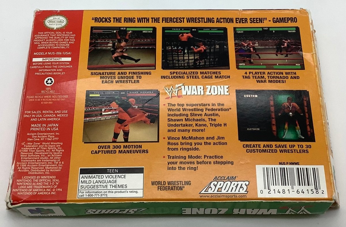 WWF Warzone Nintendo 64 USED - Video Games - Nintendo 64
