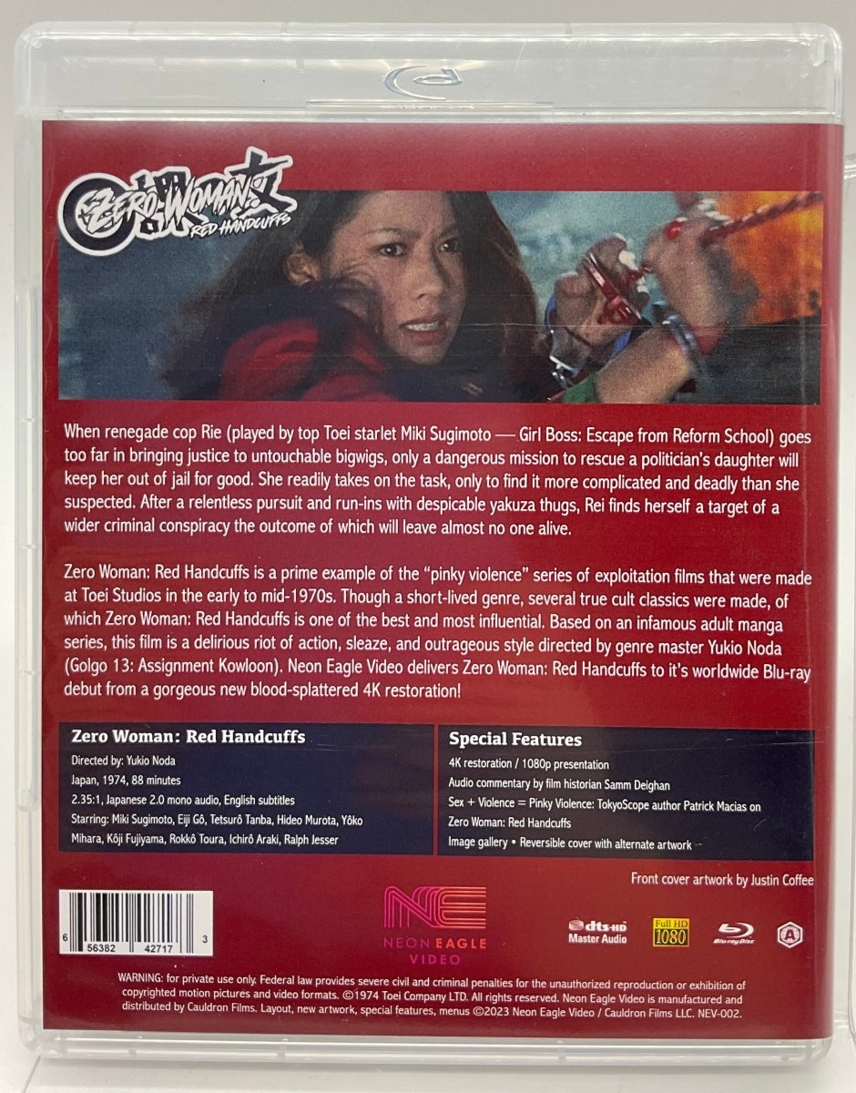 Zero Woman: Red Handcuffs w/SLIP USED