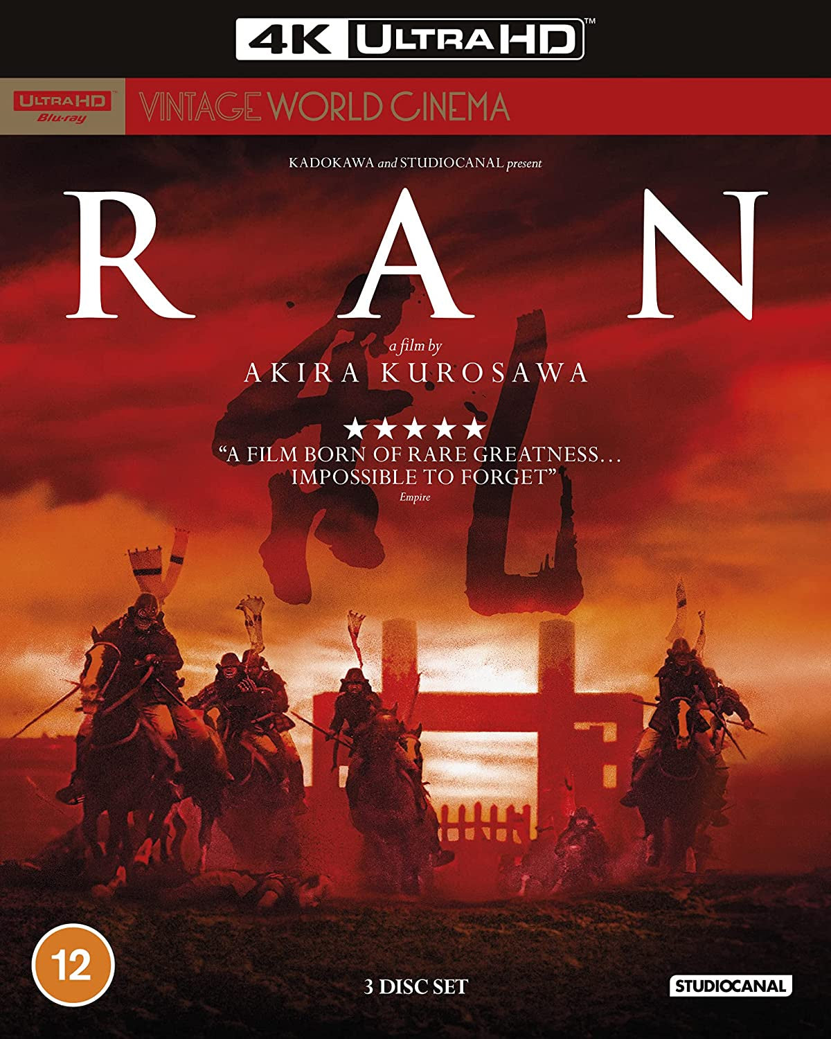 Ran (4K UHD, 3 Discs, Region Free/B)