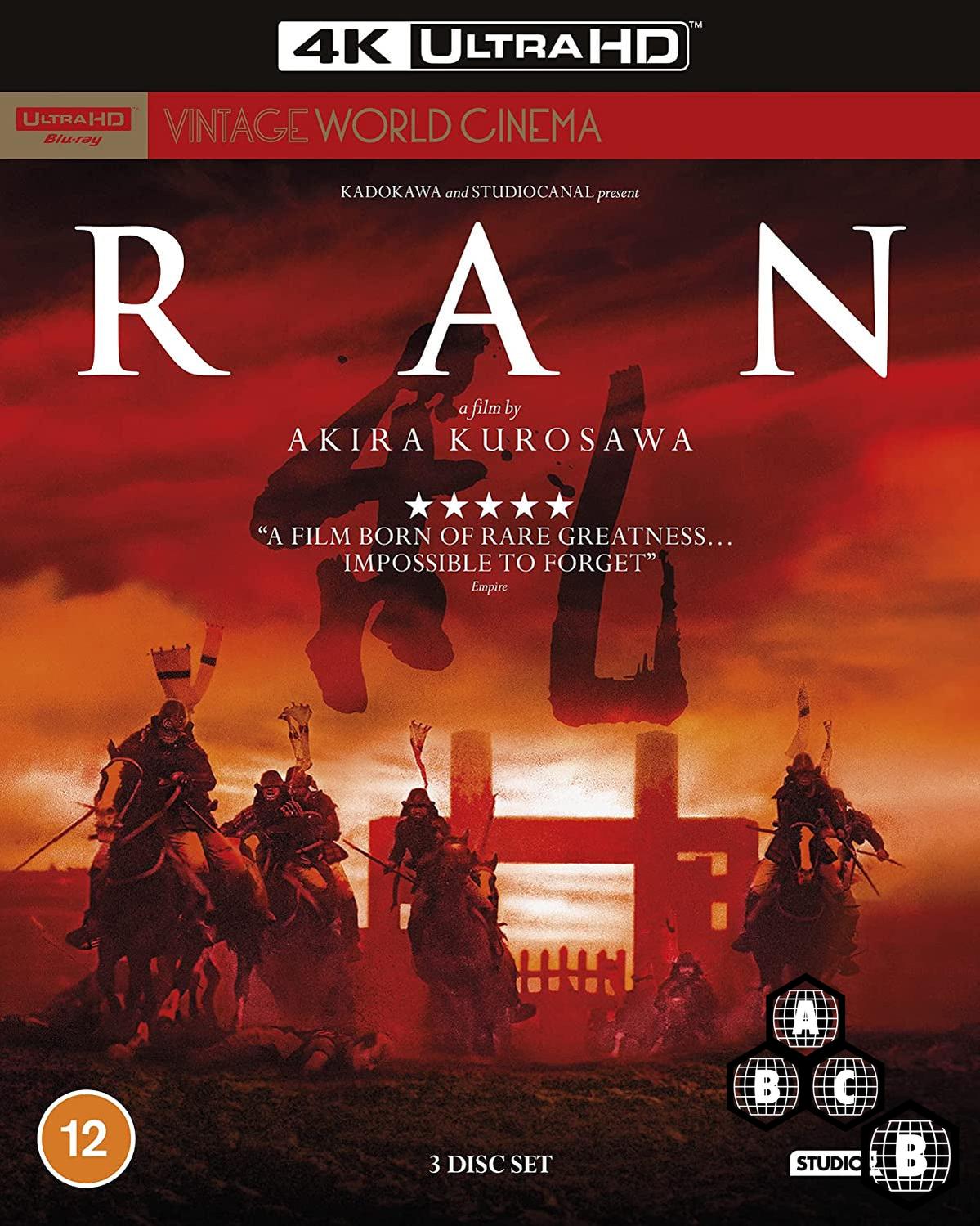 Ran (4K UHD, 3 Discs, Region Free/B) w/SLIP
