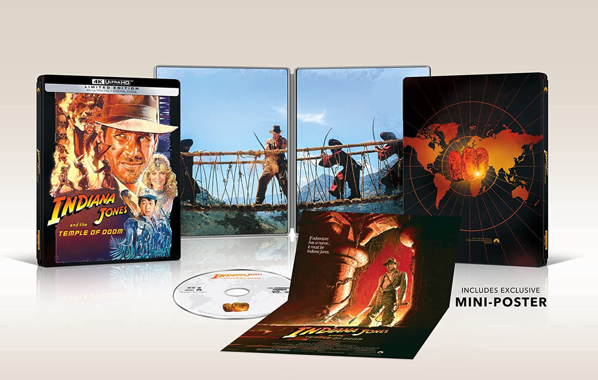 Indiana Jones and the Temple of Doom (4K UHD, Limited Edition Steelbook w/ Poster!)