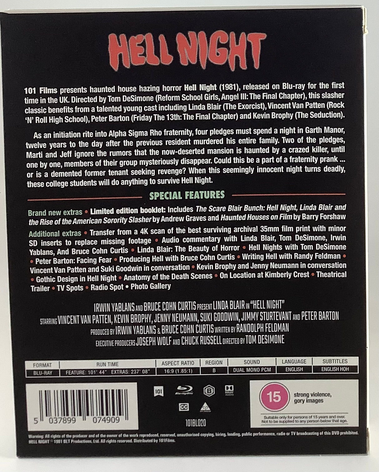 Hell Night (Limited Edition) Region B USED