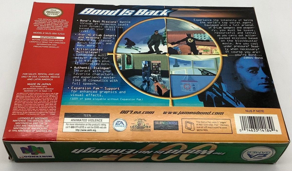 007 World Is Not Enough [NO MANUAL] Nintendo 64 USED – Orbit DVD