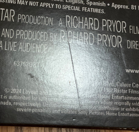 Richard Pryor: Live On The Sunset Strip (4K UHD) w/SLIP USED