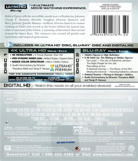 Hidden Figures (4K UHD / Blu-Ray) USED