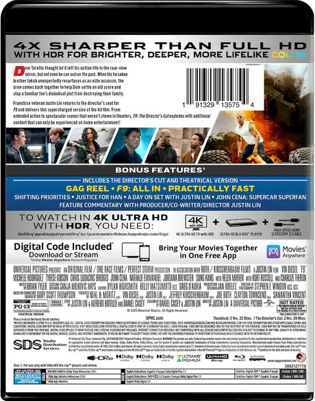F9: The Fast Saga (4K UHD / Blu-Ray / DVD Combo) USED