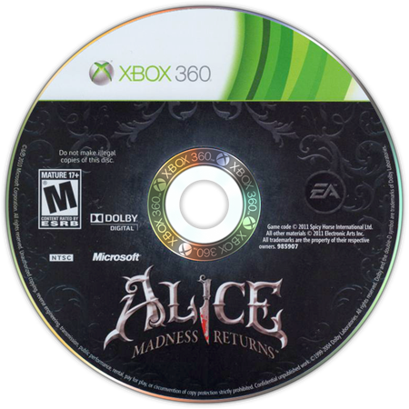 Alice: Madness Returns XBOX 360 LOOSE