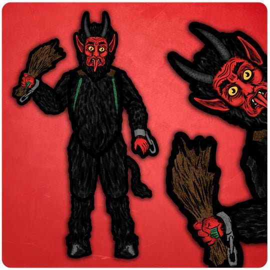 3' Tall Jumbo Retro - Style Krampus Christmas Decoration - Posters/Stickers/Art