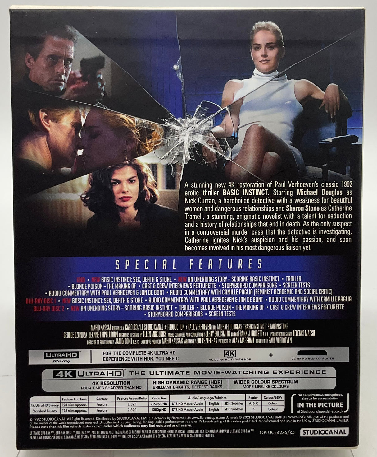 Basic Instinct (4K UHD Collector's Edition, 3 Discs, Region Free/B) USED