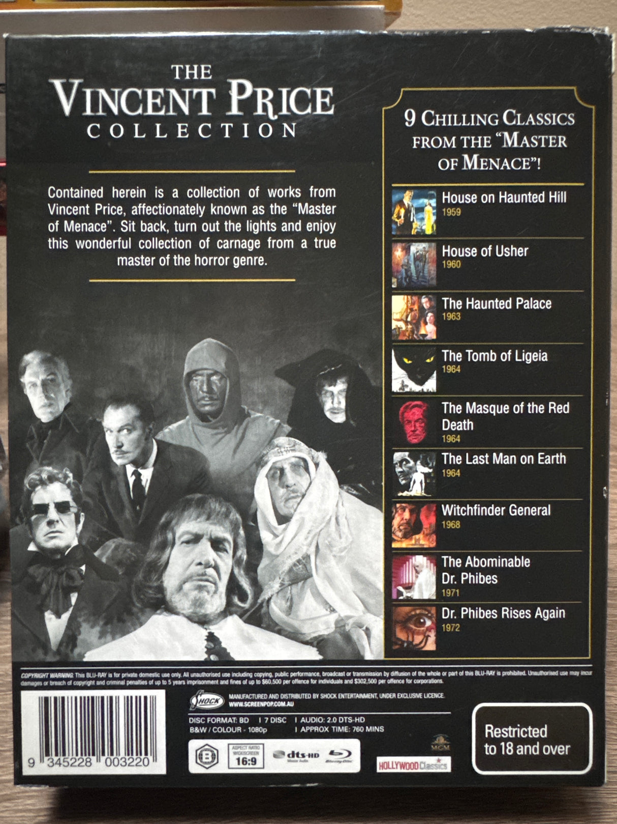 The Vincent Price Collection (Region B) USED