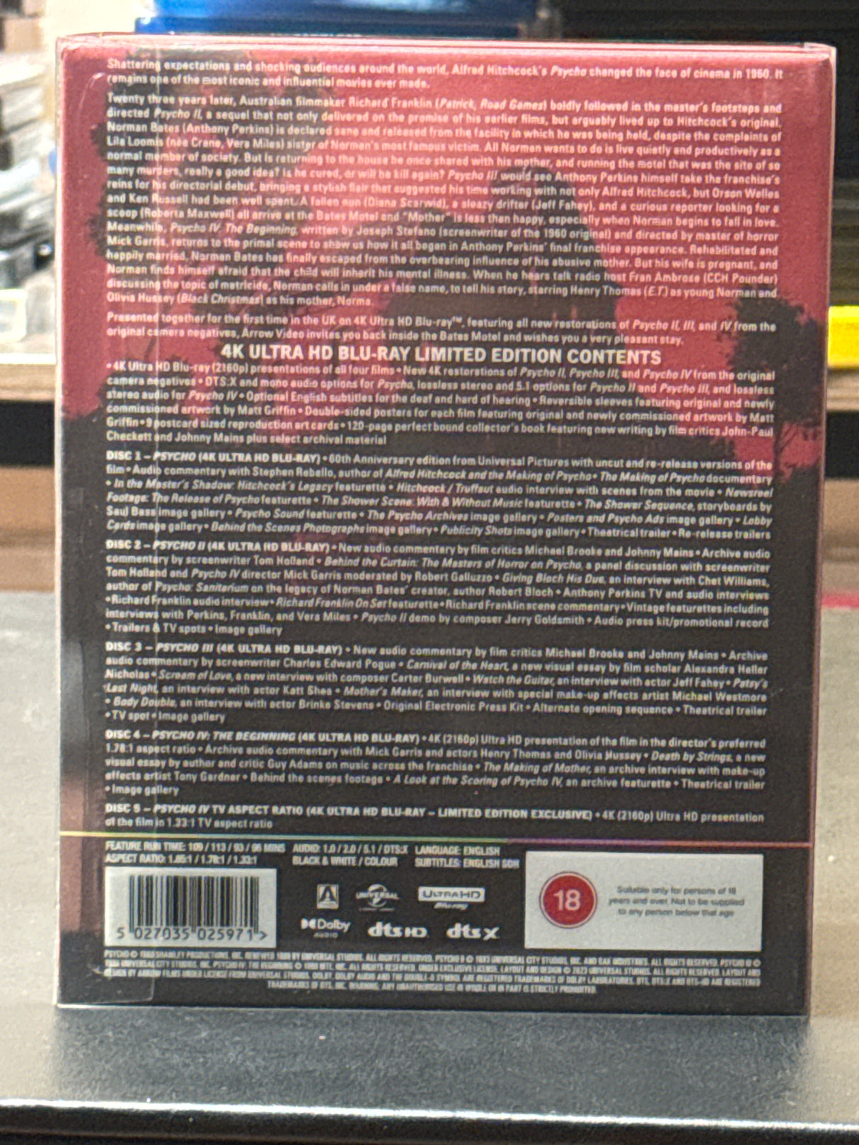 The Psycho Collection (4K UHD, Limited Edition, Region Free/B) USED